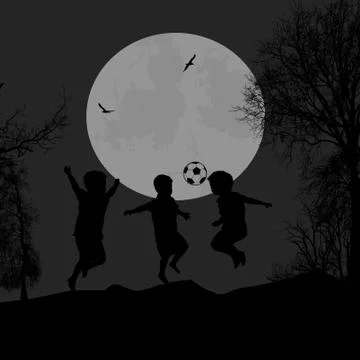 Children playing in a park Illustrazione stock