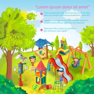 Children playing in the park Stock Illustration