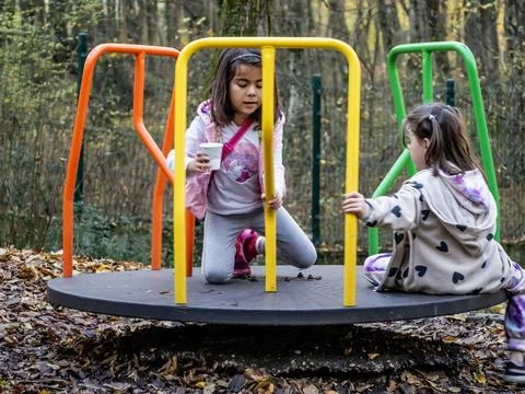 Children playing in the park Stock Photos