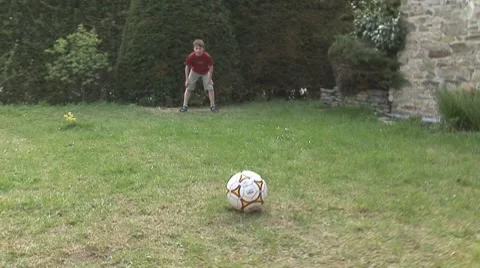 Children playing penalty shootout (soocer) Stock Footage