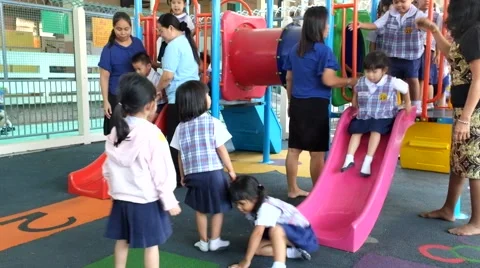 Children playing in the playground Stock Footage 46840290
