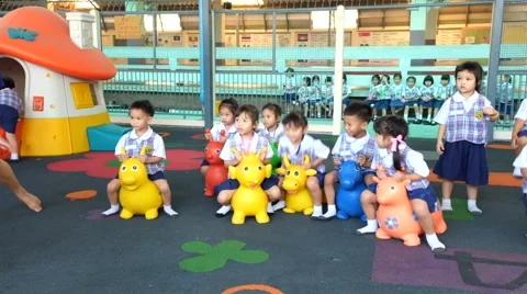 Children playing in the playground Stock Footage 46840701