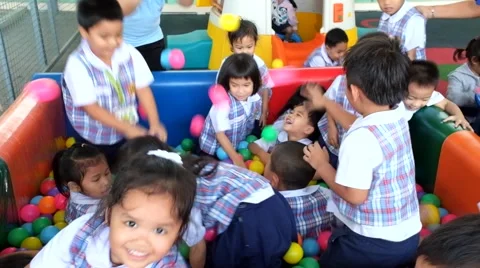Children playing in the playground Stock Footage 46842617