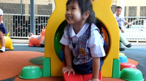 Children playing in the playground Stock Footage 46843622