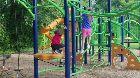 Children Playing in the Playground. Video stock 315357426