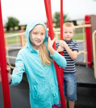 Children playing at playground Stock Photos