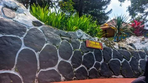Children playing in pool with rubber float Stock Photos