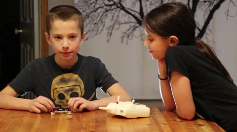 Children playing with a Quadcopter Stock Footage 46196289