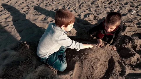 Children Playing Sand Stock Footage 81946201