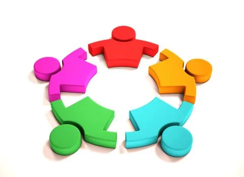 Children Playing Together. 3D Render Illustration Stock Photos