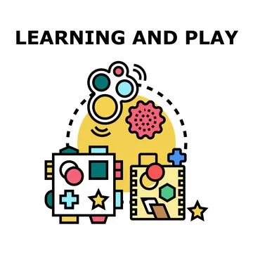 Children playing toy developing skills education concept Illustrazione stock