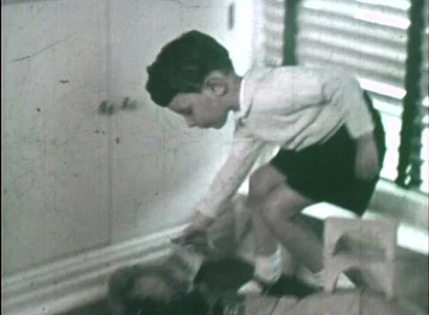 Children Playing with Train Set  (1944) Stock Footage 155335889