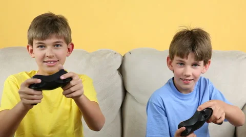 Children Playing Video Game Stock Footage 43355156