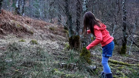 Children playing in the woods Stock Footage 103850254