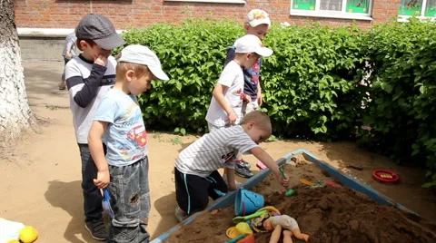 Children Playing In The Yard Stock Footage 40414762