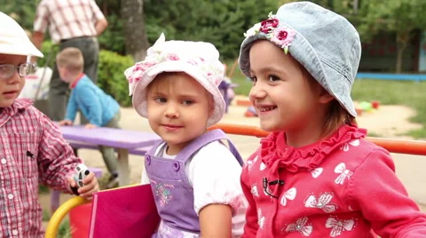 Children Playing In The Yard Stock Footage 40414771