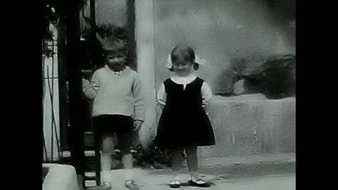Children playing in the yard Stock Footage 88040212