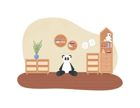 Children playroom 2D vector web banner, poster Illustrazione stock