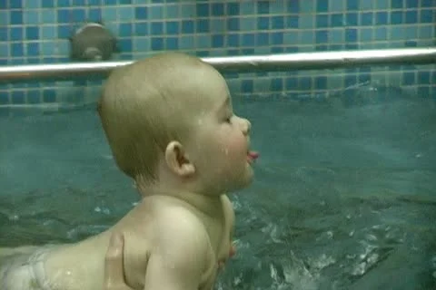 Children in pool Stock Footage 10793846