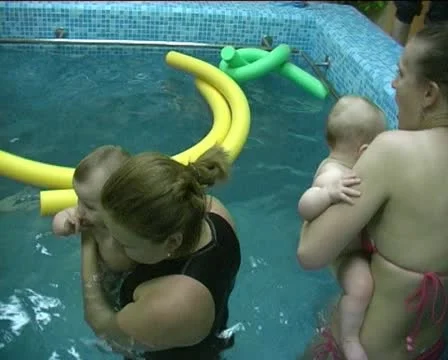 Children in pool Stock Footage 10793879
