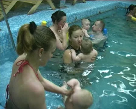 Children in pool Stock Footage 10793892