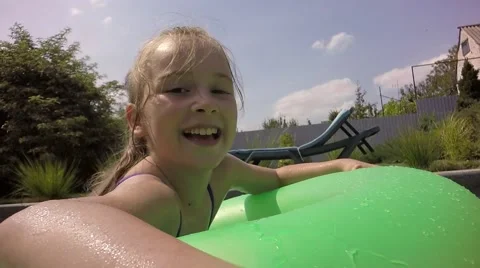 Children in the pool. Stock Footage 66283812