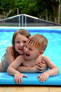 Children in the pool Stock Photos