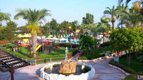 Children pools and slides Stock Footage 157449015