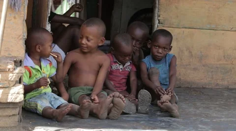 Children of Poverty Stock Footage 40592227