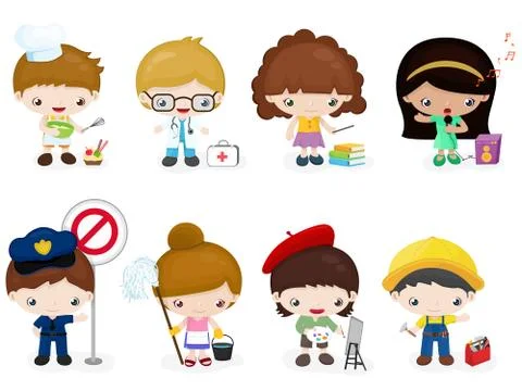 Children profession character Stock Illustration