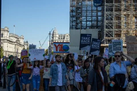 Children protest about Climate change Stock Photos