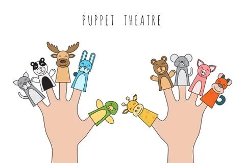 Children puppet theatre Stock Illustration