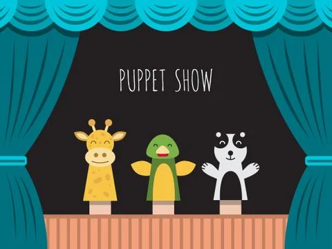 Children puppet theatre Stock Illustration