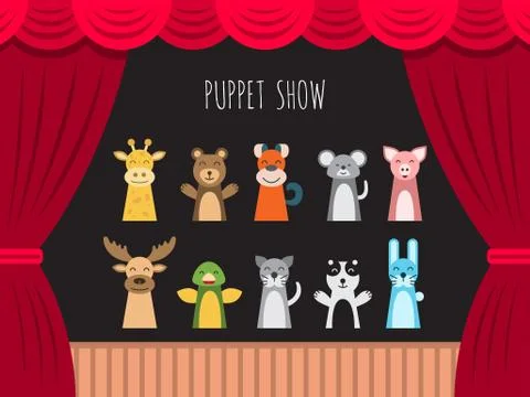 Children puppet theatre Stock Illustration