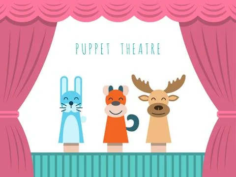 Children puppet theatre Stock Illustration