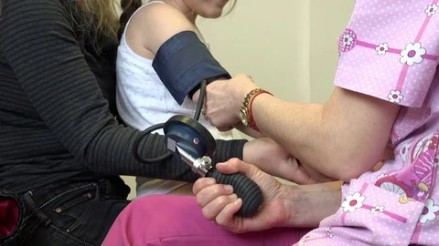 Children at a reception at the doctor Stock-Footage 73497002