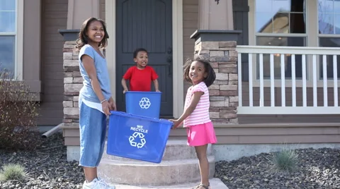 Children recycling Stock Footage 61657435