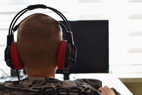 Children on remote online learning. school learning from home. homeschooling Stock Photos