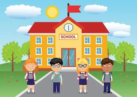 Children returning to school. Back to school Stock Illustration
