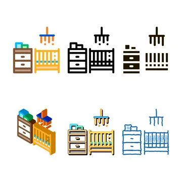 Children room stylized icon vector outline 스톡 일러스트