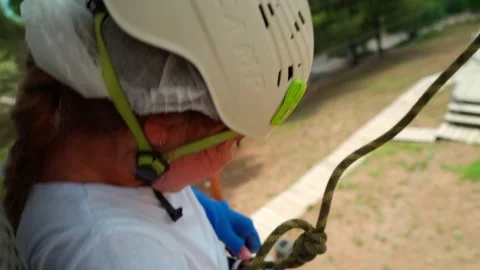Children in the rope park Stock Footage 133605804