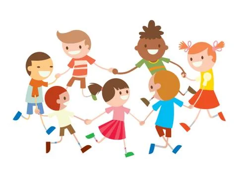 Children round dancing. Party dance in baby club illustration Stock Illustration