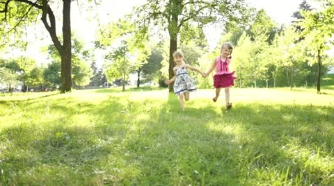 Children running to the camera Stock Footage 11209475
