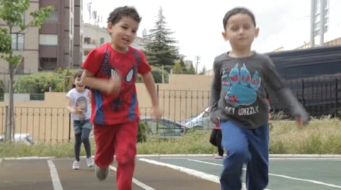 Children Running Stock Footage 43104698