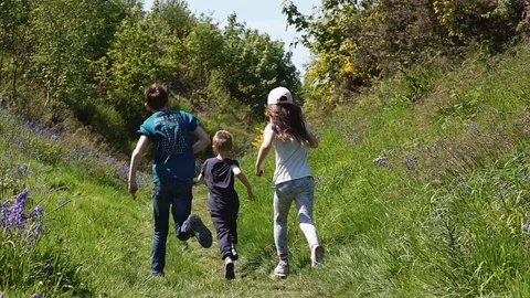 Children running Stock Footage 91090095