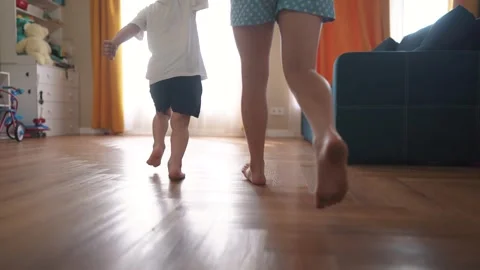 Children running indoors at Group Stock Video Pond5