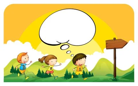 Children running in the park Ilustração Stock