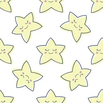 Children s cute pattern with a small sleeping star. Childrens cute background Stock Illustration
