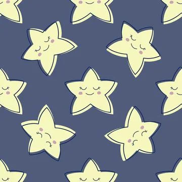 Children s cute pattern with a small sleeping star. Childrens cute background Stock Illustration