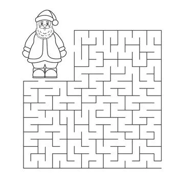 Children s educational game finding the right way. Christmas maze is a puzzle Stock Illustration
